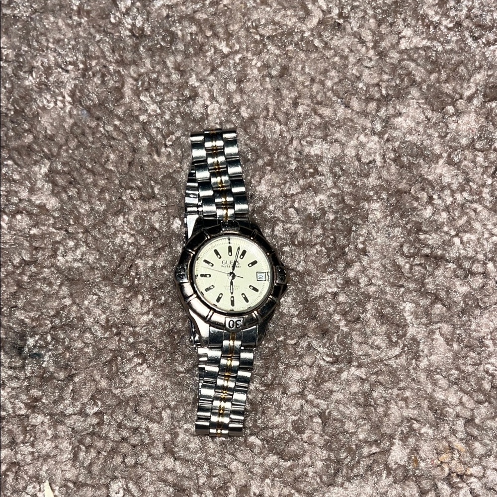 Guess Two-Tone Silver and Gold Men's Watch
